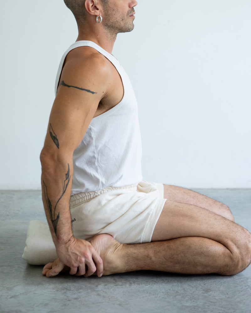 His Yoga pants_Soy milk — CMN.G